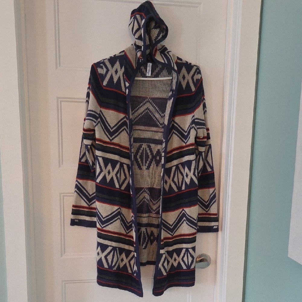 Indigo Multicolor Patterned Hoodie